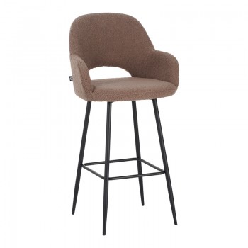 Σκαμπό μπαρ Renish pakoworld μπουκλέ ύφασμα σε cappuccino απόχρωση με μαύρα μεταλλικά πόδια 51x57x114εκ Σκαμπό μπαρ Renish pakoworld μπουκλέ ύφασμα σε cappuccino απόχρωση με μαύρα μεταλλικά πόδια 51x57x114εκ