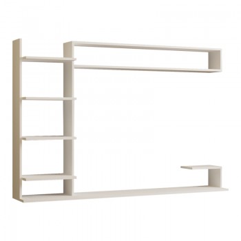 Σύνθετο σαλονιού επιτοίχιο Dilan pakoworld σε λευκή απόχρωση 180x29,60x121,80εκ