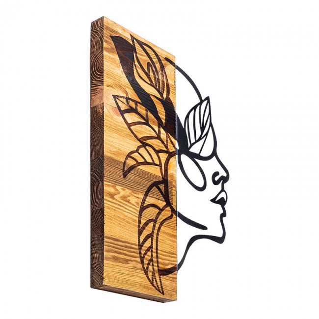 Διακοσμητικό τοίχου Redian pakoworld ξύλο πεύκου σε φυσική απόχρωση με μαύρο μέταλλο 34x3x50εκ Διακοσμητικό τοίχου Redian pakoworld ξύλο πεύκου σε φυσική απόχρωση με μαύρο μέταλλο 34x3x50εκ