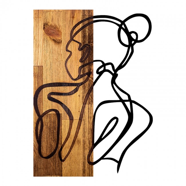 Διακοσμητικό τοίχου Womanel pakoworld ξύλο πεύκου σε φυσική απόχρωση με μαύρο μέταλλο 35x3x50εκ Διακοσμητικό τοίχου Womanel pakoworld ξύλο πεύκου σε φυσική απόχρωση με μαύρο μέταλλο 35x3x50εκ