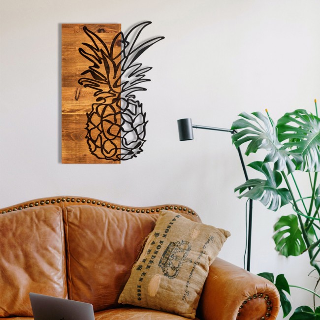 Διακοσμητικό τοίχου Pinable pakoworld ξύλο πεύκου σε φυσική απόχρωση με μαύρο μέταλλο 42x3x58εκ Διακοσμητικό τοίχου Pinable pakoworld ξύλο πεύκου σε φυσική απόχρωση με μαύρο μέταλλο 42x3x58εκ