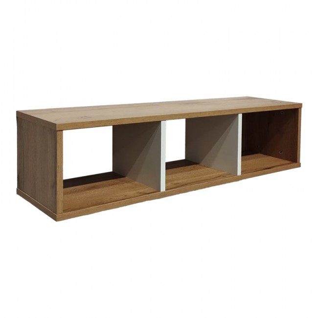 Ραφιέρα τοίχου Flevior pakoworld σε sonoma με λευκή απόχρωση 90x22x25.6εκ Ραφιέρα τοίχου Flevior pakoworld σε sonoma με λευκή απόχρωση 90x22x25.6εκ