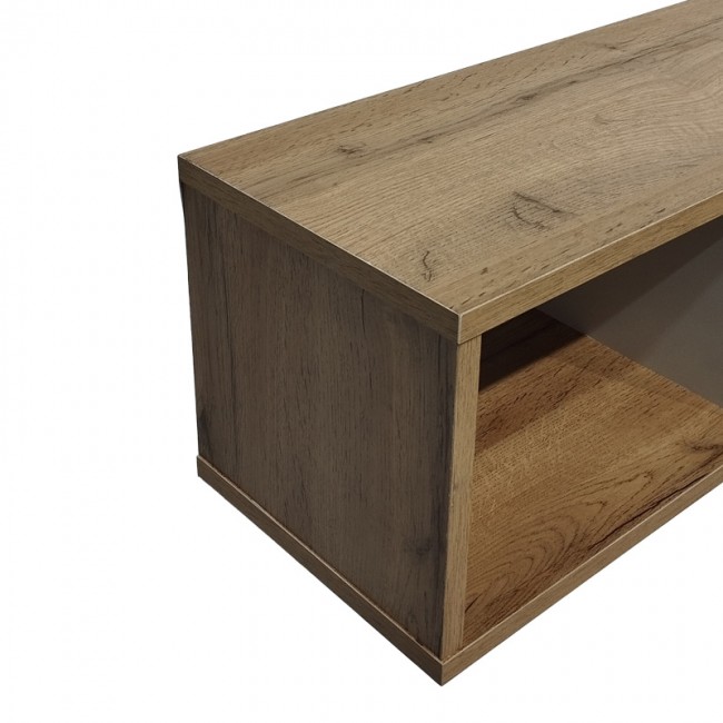 Ραφιέρα τοίχου Flevior pakoworld σε sonoma με λευκή απόχρωση 90x22x25.6εκ Ραφιέρα τοίχου Flevior pakoworld σε sonoma με λευκή απόχρωση 90x22x25.6εκ