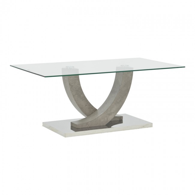 Τραπέζι σαλονιού Kasmora pakoworld γκρι ξύλο-γυαλί 110x60x45εκ Τραπέζι σαλονιού Kasmora pakoworld γκρι ξύλο-γυαλί 110x60x45εκ