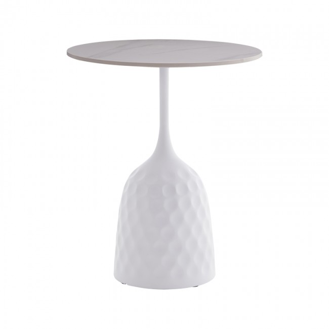 Βοηθητικό τραπέζι Kousien Inart λευκό sintered stone Φ50x60εκ Βοηθητικό τραπέζι Kousien Inart λευκό sintered stone Φ50x60εκ