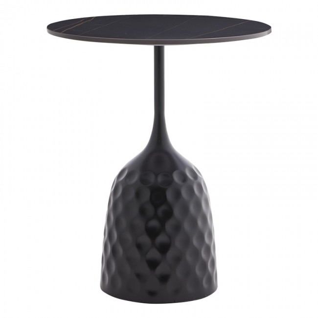 Βοηθητικό τραπέζι Kousien Inart μαύρο sintered stone Φ50x60εκ Βοηθητικό τραπέζι Kousien Inart μαύρο sintered stone Φ50x60εκ