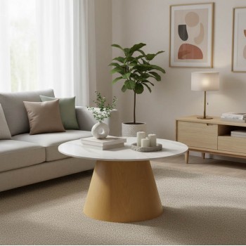 Βοηθητικό τραπέζι Soleire Inart λευκό μαρμάρου sintered stone Φ70x40εκ Βοηθητικό τραπέζι Soleire Inart λευκό μαρμάρου sintered stone Φ70x40εκ