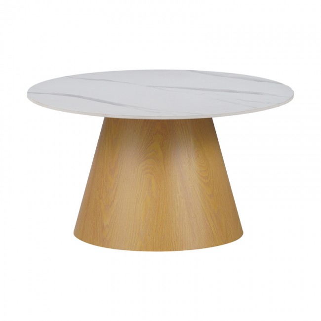 Βοηθητικό τραπέζι Soleire Inart λευκό μαρμάρου sintered stone Φ70x40εκ Βοηθητικό τραπέζι Soleire Inart λευκό μαρμάρου sintered stone Φ70x40εκ