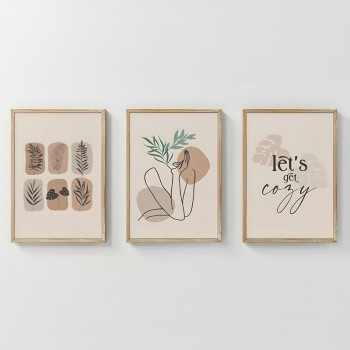 Πίνακας Xinbia pakoworld τρίπτυχος με ψηφιακή εκτύπωση και πλαίσιο 33x1.5x48εκ Πίνακας Xinbia pakoworld τρίπτυχος με ψηφιακή εκτύπωση και πλαίσιο 33x1.5x48εκ