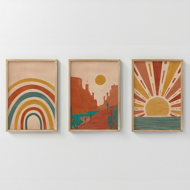 Πίνακας Jecko pakoworld τρίπτυχος με ψηφιακή εκτύπωση και πλαίσιο 33x1.5x48εκ Πίνακας Jecko pakoworld τρίπτυχος με ψηφιακή εκτύπωση και πλαίσιο 33x1.5x48εκ