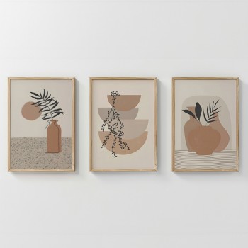 Πίνακας Derzy pakoworld τρίπτυχος με ψηφιακή εκτύπωση και πλαίσιο 33x1.5x48εκ Πίνακας Derzy pakoworld τρίπτυχος με ψηφιακή εκτύπωση και πλαίσιο 33x1.5x48εκ