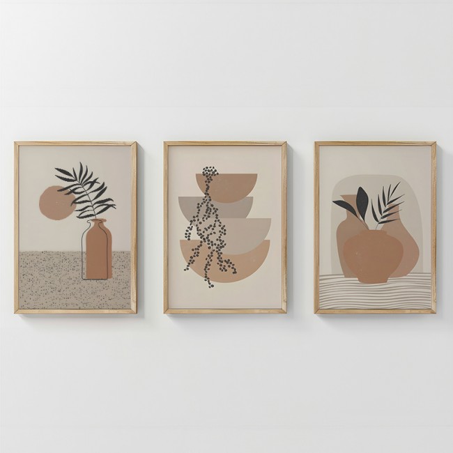 Πίνακας Derzy pakoworld τρίπτυχος με ψηφιακή εκτύπωση και πλαίσιο 33x1.5x48εκ Πίνακας Derzy pakoworld τρίπτυχος με ψηφιακή εκτύπωση και πλαίσιο 33x1.5x48εκ