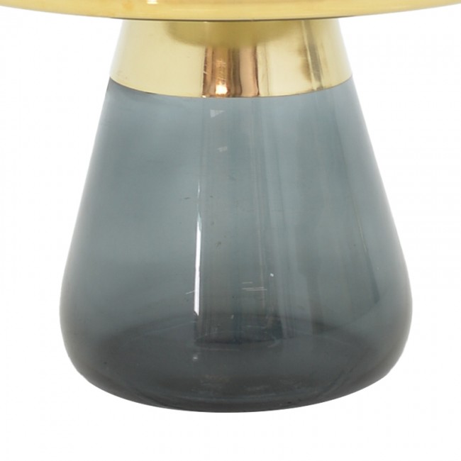 Βοηθητικό τραπέζι Kunlo Inart χρυσό χρώμιο-μαύρο γυαλί Φ60x42εκ Βοηθητικό τραπέζι Kunlo Inart χρυσό χρώμιο-μαύρο γυαλί Φ60x42εκ