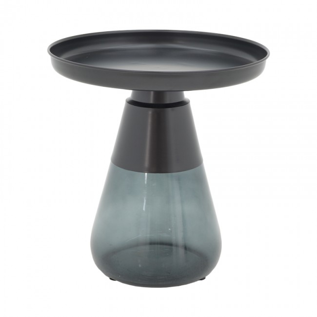 Τραπέζια σαλονιού Kunlo Inart σετ 2τεμ μαύρο μέταλλο-μαύρο γυαλί Τραπέζια σαλονιού Kunlo Inart σετ 2τεμ μαύρο μέταλλο-μαύρο γυαλί