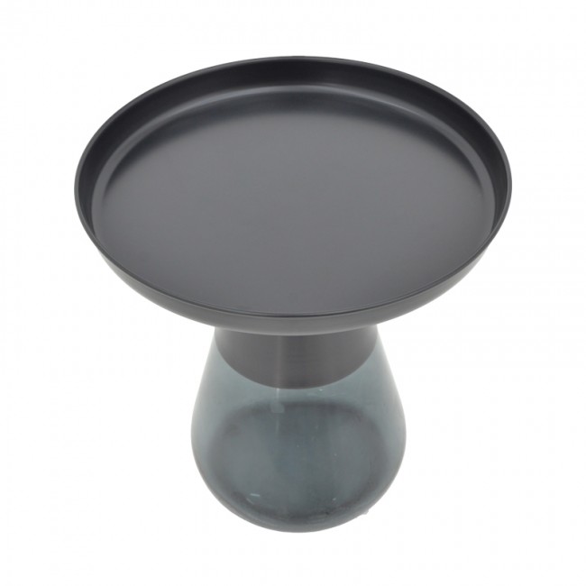 Τραπέζια σαλονιού Kunlo Inart σετ 2τεμ μαύρο μέταλλο-μαύρο γυαλί Τραπέζια σαλονιού Kunlo Inart σετ 2τεμ μαύρο μέταλλο-μαύρο γυαλί