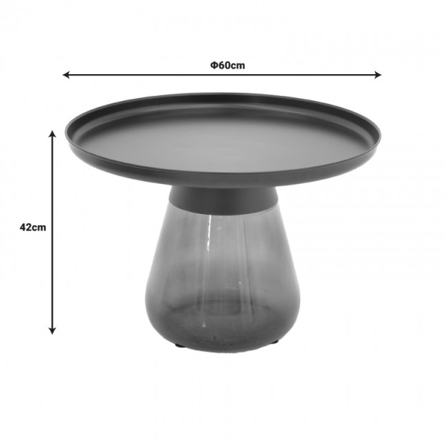 Τραπέζια σαλονιού Kunlo Inart σετ 2τεμ μαύρο μέταλλο-μαύρο γυαλί Τραπέζια σαλονιού Kunlo Inart σετ 2τεμ μαύρο μέταλλο-μαύρο γυαλί