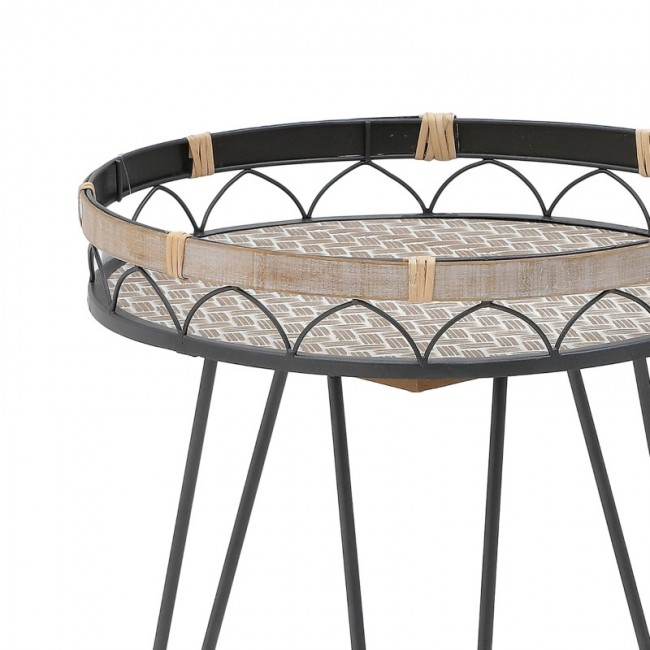 Τραπεζάκι σαλονιού Erzmo Inart φυσικό-μαύρο μέταλλο-ξύλο Φ40x56εκ Τραπεζάκι σαλονιού Erzmo Inart φυσικό-μαύρο μέταλλο-ξύλο Φ40x56εκ