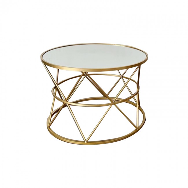 Tραπέζια σαλονιού Pelosif Inart χρυσό σετ 2τεμ μέταλλο Tραπέζια σαλονιού Pelosif Inart χρυσό σετ 2τεμ μέταλλο