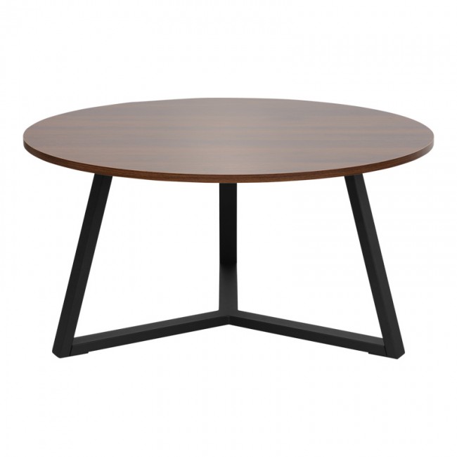 Τραπέζι σαλονιού Berton pakoworld σε καρυδί απόχρωση με μαύρο μέταλλο Φ80x40εκ Τραπέζι σαλονιού Berton pakoworld σε καρυδί απόχρωση με μαύρο μέταλλο Φ80x40εκ