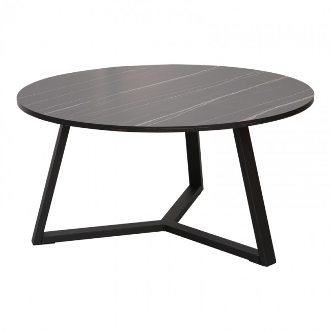 Τραπέζι σαλονιού Berton pakoworld σε όψη μαρμάρου με μαύρο μέταλλο Φ80x40εκ Τραπέζι σαλονιού Berton pakoworld σε όψη μαρμάρου με μαύρο μέταλλο Φ80x40εκ