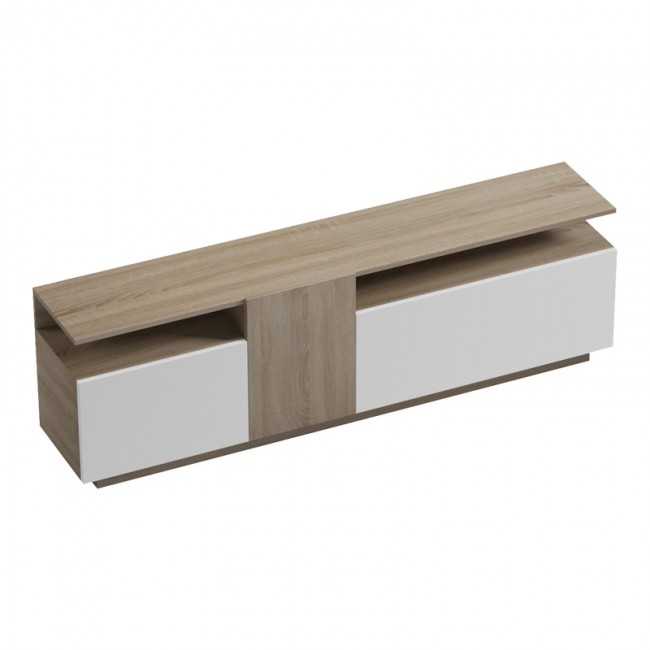 Μπουφές Vendora pakoworld σε sonoma-λευκή απόχρωση 150x29.5x46.3εκ