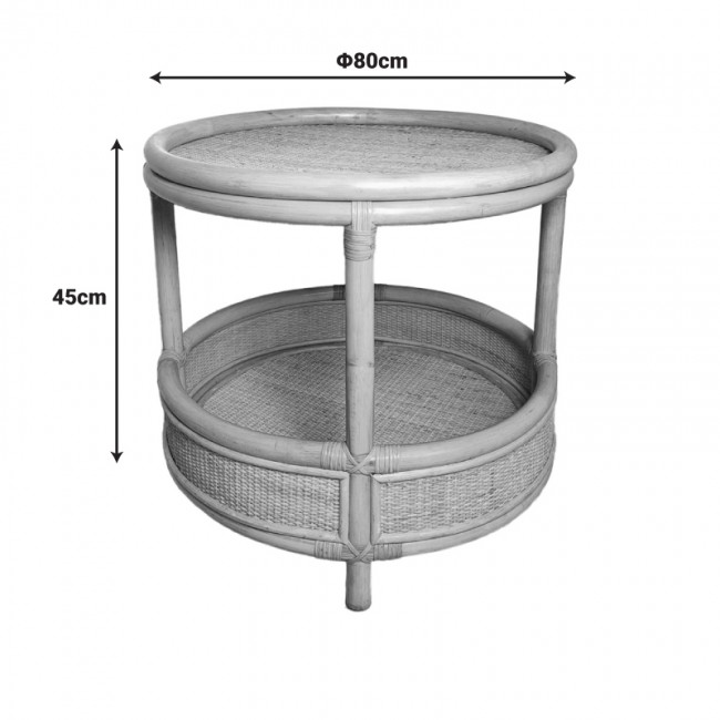 Βοηθητικό τραπέζι Moody pakoworld pe rattan σε φυσική απόχρωση Φ55x51εκ Βοηθητικό τραπέζι Moody pakoworld pe rattan σε φυσική απόχρωση Φ55x51εκ