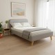 Κρεβάτι LumiLux pakoworld ύφασμα σε γκρι απόχρωση 160x200εκ