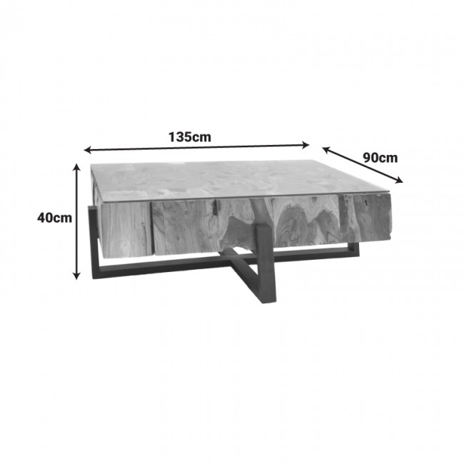 Τραπέζι σαλονιού Borth Inart teak ξύλο σε φυσική απόχρωση 135x90x40εκ Τραπέζι σαλονιού Borth Inart teak ξύλο σε φυσική απόχρωση 135x90x40εκ