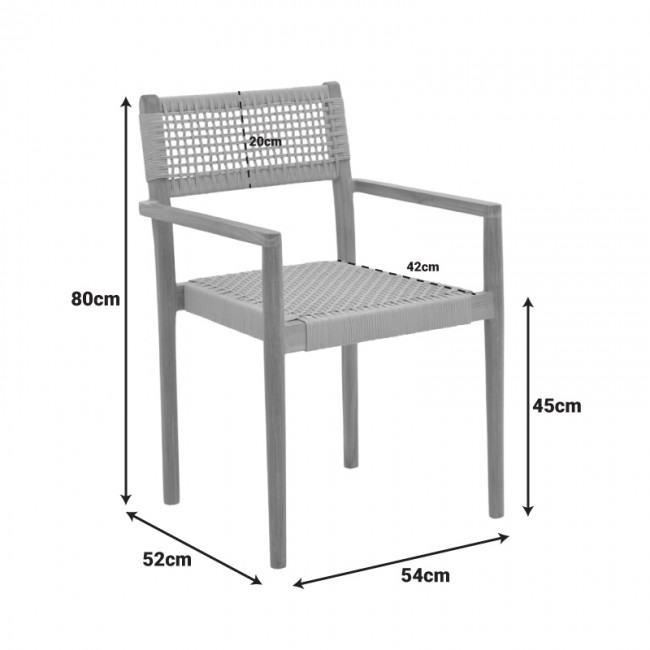 Πολυθρόνα Lengan pakoworld σκελετός teak ξύλο σε φυσική απόχρωση-μπεζ σχοινί 54x52x80εκ Πολυθρόνα Lengan pakoworld σκελετός teak ξύλο σε φυσική απόχρωση-μπεζ σχοινί 54x52x80εκ
