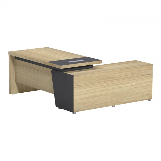 Γραφείο επαγγελματικό Lotus pakoworld αριστερή σε φυσική-ανθρακί απόχρωση 180x180x75εκ Γραφείο επαγγελματικό Lotus pakoworld αριστερή σε φυσική-ανθρακί απόχρωση 180x180x75εκ