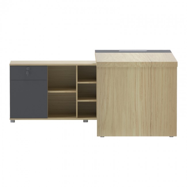 Γραφείο επαγγελματικό Lotus pakoworld αριστερή σε φυσική-ανθρακί απόχρωση 180x180x75εκ Γραφείο επαγγελματικό Lotus pakoworld αριστερή σε φυσική-ανθρακί απόχρωση 180x180x75εκ