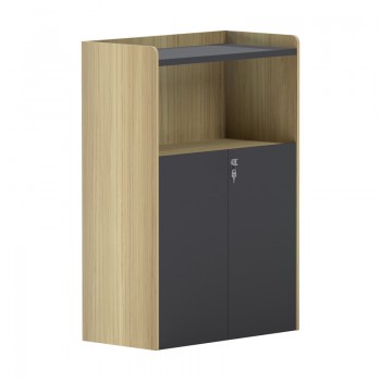 Ντουλάπι γραφείου χαμηλό Lotus pakoworld σε φυσική-ανθρακί απόχρωση 80x40x120εκ Ντουλάπι γραφείου χαμηλό Lotus pakoworld σε φυσική-ανθρακί απόχρωση 80x40x120εκ