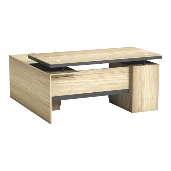 Γραφείο επαγγελματικό Lotus pakoworld με δεξιά γωνία σε φυσική-ανθρακί απόχρωση 200x160x76εκ Γραφείο επαγγελματικό Lotus pakoworld με δεξιά γωνία σε φυσική-ανθρακί απόχρωση 200x160x76εκ