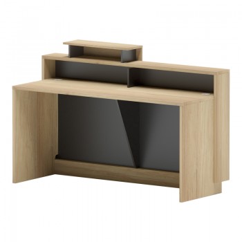 Γραφείο reception Lotus pakoworld σε φυσική-ανθρακί απόχρωση 160x60x105εκ Γραφείο reception Lotus pakoworld σε φυσική-ανθρακί απόχρωση 160x60x105εκ