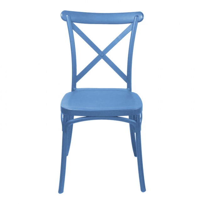Καρέκλα Crossie pakoworld στοιβαζόμενη pp σε απόχρωση μπλε 38x46.5x82εκ