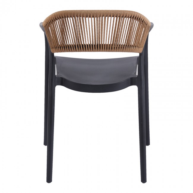 Πολυθρόνα Ankara pakoworld στοιβαζόμενη pp-pe rattan σε μαύρη-φυσική απόχρωση 54x55.5x77εκ Πολυθρόνα Ankara pakoworld στοιβαζόμενη pp-pe rattan σε μαύρη-φυσική απόχρωση 54x55.5x77εκ