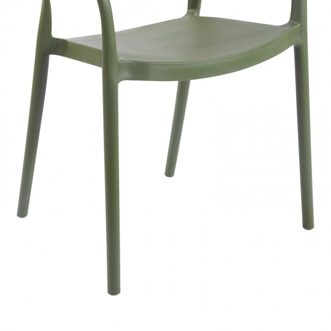 Πολυθρόνα Ankara pakoworld στοιβαζόμενη pp-pe rattan σε λαδί-φυσική απόχρωση 54x55.5x77εκ