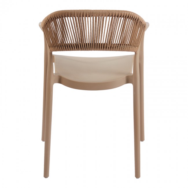 Πολυθρόνα Ankara pakoworld στοιβαζόμενη pp-pe rattan σε μόκα-φυσική απόχρωση 54x55.5x77εκ Πολυθρόνα Ankara pakoworld στοιβαζόμενη pp-pe rattan σε μόκα-φυσική απόχρωση 54x55.5x77εκ