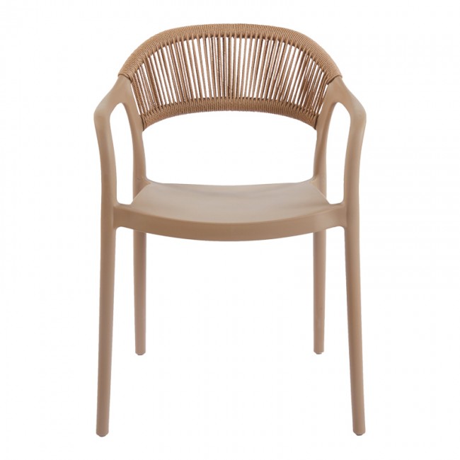 Πολυθρόνα Ankara pakoworld στοιβαζόμενη pp-pe rattan σε μόκα-φυσική απόχρωση 54x55.5x77εκ Πολυθρόνα Ankara pakoworld στοιβαζόμενη pp-pe rattan σε μόκα-φυσική απόχρωση 54x55.5x77εκ