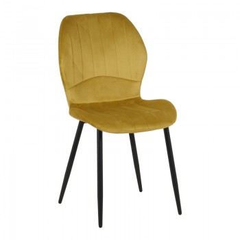 Καρέκλα Jelour pakoworld βελούδο σε κίτρινη απόχρωση 46.5x60x84εκ Καρέκλα Jelour pakoworld βελούδο σε κίτρινη απόχρωση 46.5x60x84εκ