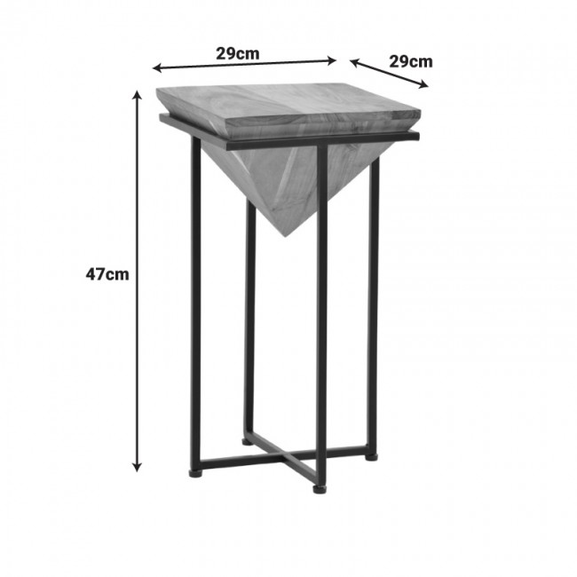 Βοηθητικό τραπέζι Miles ΙΙ pakoworld μασίφ ξύλο ακακίας σε φυσική απόχρωση με μαύρα μεταλλικά πόδια 29x29x54εκ Βοηθητικό τραπέζι Miles ΙΙ pakoworld μασίφ ξύλο ακακίας σε φυσική απόχρωση με μαύρα μεταλλικά πόδια 29x29x54εκ