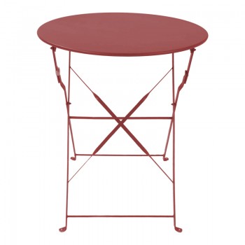 Τραπεζι Bistro pakoworld μεταλλικό αναδιπλούμενο σε απόχρωση terracotta Φ60x71εκ