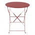 Τραπεζι Bistro pakoworld μεταλλικό αναδιπλούμενο σε απόχρωση terracotta Φ60x71εκ