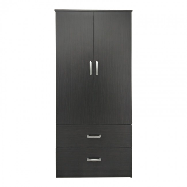 Ντουλάπα δίφυλλη με 2 συρτάρια Lego pakoworld σε wenge απόχρωση 80x42x180εκ