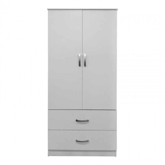 Ντουλάπα δίφυλλη με 2 συρτάρια Lego pakoworld σε λευκή απόχρωση 80x42x180εκ