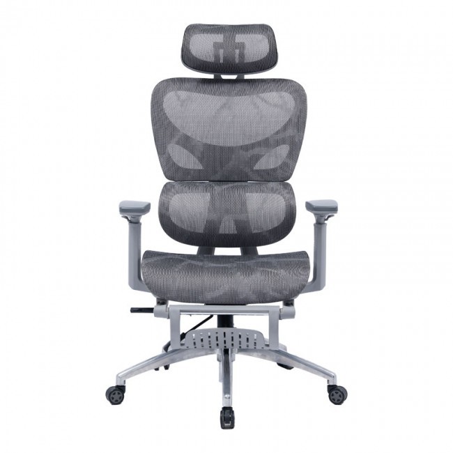 Καρέκλα γραφείου διευθυντή με υποπόδιο Thelonius pakoworld mesh γκρι Καρέκλα γραφείου διευθυντή με υποπόδιο Thelonius pakoworld mesh γκρι