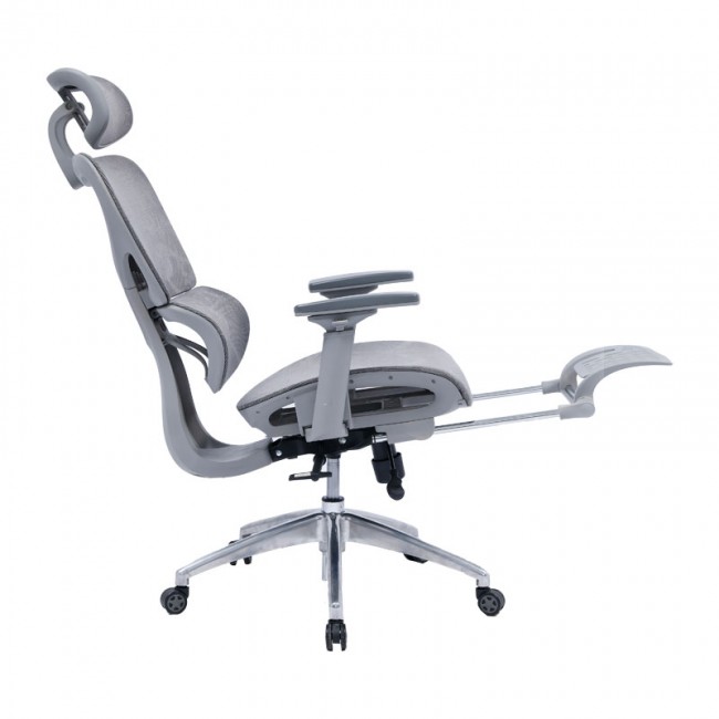 Καρέκλα γραφείου διευθυντή με υποπόδιο Thelonius pakoworld mesh γκρι Καρέκλα γραφείου διευθυντή με υποπόδιο Thelonius pakoworld mesh γκρι