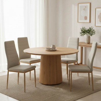 Τραπέζι Tully pakoworld μασίφ ξύλο ακακίας σε φυσική απόχρωση Φ120x75εκ Τραπέζι Tully pakoworld μασίφ ξύλο ακακίας σε φυσική απόχρωση Φ120x75εκ