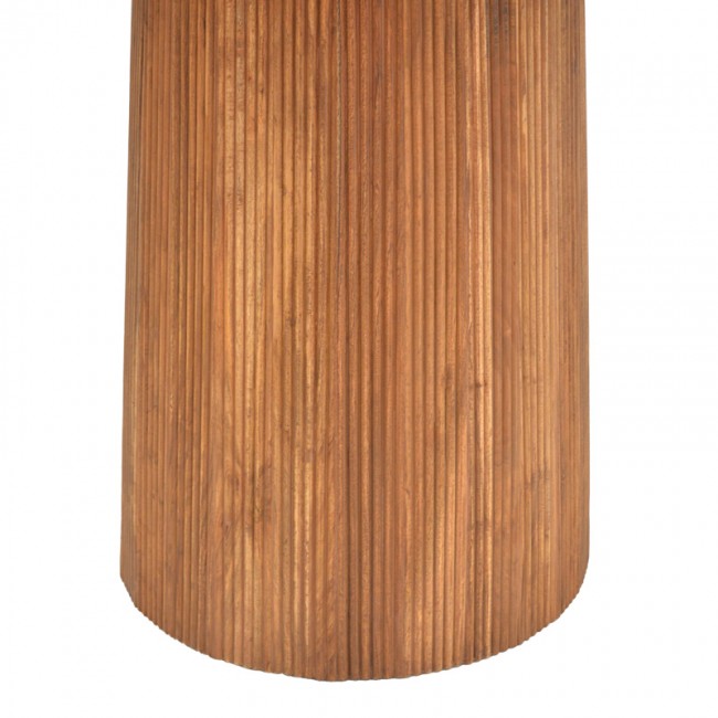 Τραπέζι Tully pakoworld μασίφ ξύλο ακακίας σε φυσική απόχρωση Φ120x75εκ