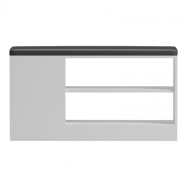 Παπουτσοθήκη-σκαμπό Deboule pakoworld 8 ζευγών σε λευκή-μαύρη απόχρωση 90x30x46εκ